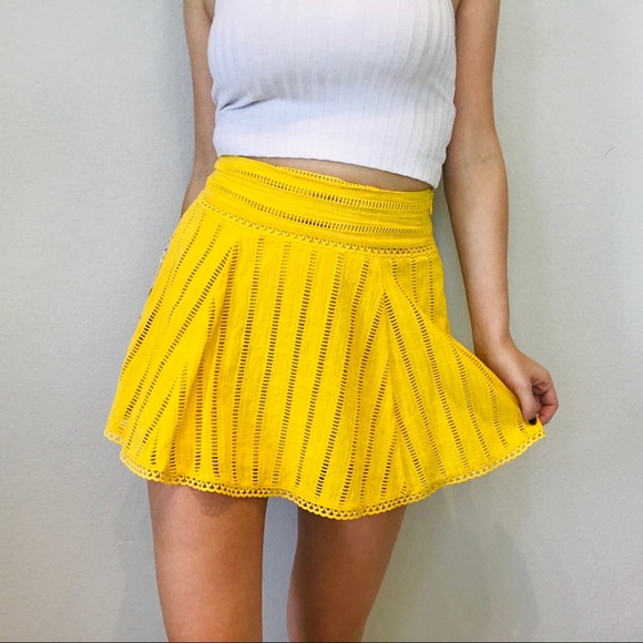 Forever 21 Dresses & Skirts - NWT Forever 21 yellow cutout mini skirt